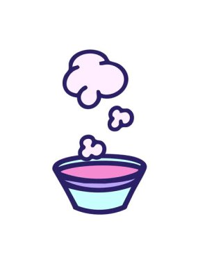 Basit bir Japon sıcak sake bardağı tasarımının hareketli animasyonu