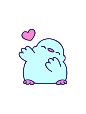 Dikkat çekici bir çizgi film karakteri. Sevgi dolu, sevimli bir yavru kuş.