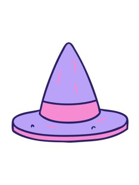 Bir cadı şapkasının el çiziminin hareketli animasyonunu oynat