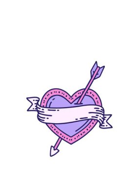 Bir okun kalbi ve sancağının ikonik dövme tarzının animasyonunu genişletiyor