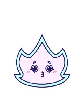 Yanıp sönen radyal çizgiler sevimli bir ateşin çizgi filmini canlandırıyor.