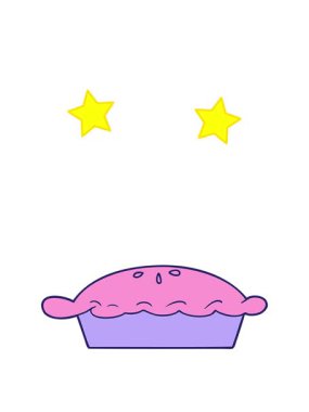 dönen yıldızlar çizgi film pasta çiziminin animasyonu