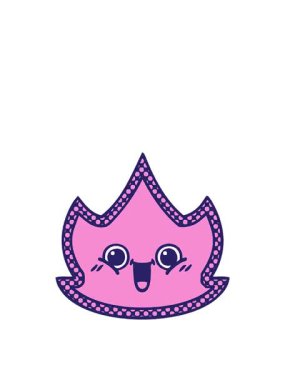 Bir ateşin tuhaf çizgi filminin yükselişi ve havada süzülmesi