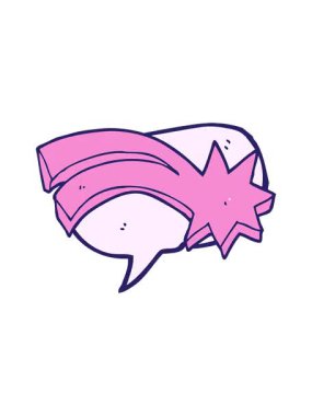 Serbest konuşma baloncuğu çizgi film yıldızı kayan yıldızın efekt animasyonunu renklendir