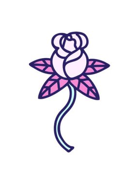 Basit karalama stilinde çiçeğin titreşimli hareketi