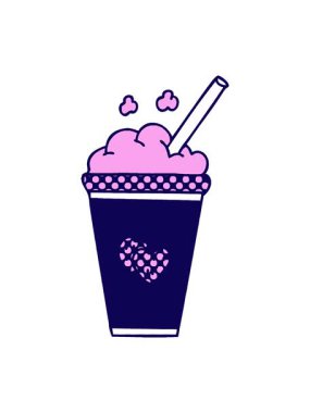 neon ışık efektleri çizgi roman stili tuhaf çizgi film çilekli milkshake animasyonu