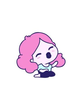 flashy sales animation of freehand style cartoon of cute kawaii girl