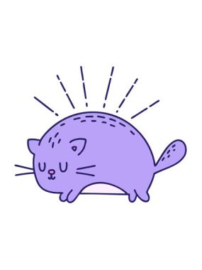 Geleneksel dövme stili mutlu kedinin titreşimli animasyonu