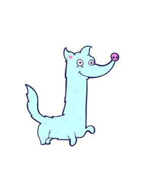 spinning motion animation of illustration of a happy dog