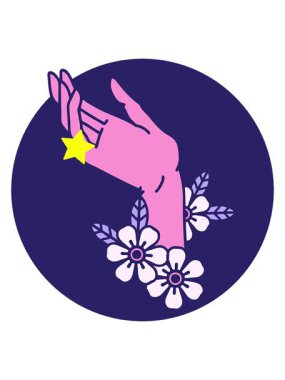 Parıldayan yıldızlar bir el çiziminin animasyonunu etkiler