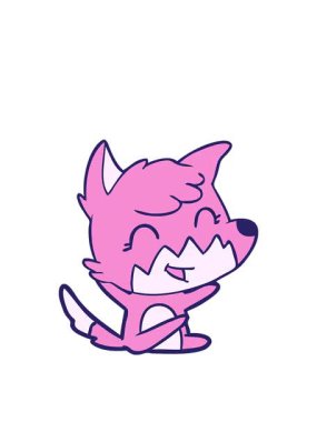 Mutlu çizgi film tilkisinin zıplama hareketi animasyonu