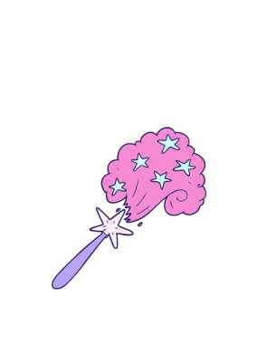 jumping motion animation of cartoon magic wand