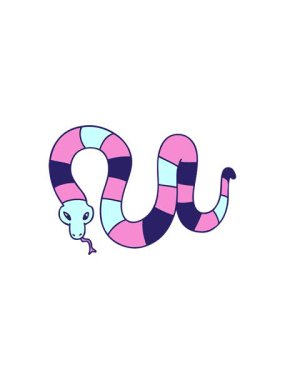 Garip çizgi film yılanının radyoaktif parlayan animasyonu