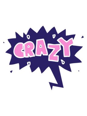 karikatür kelimesinin animasyonunu bob ve duraklat çılgın konuşma baloncuğu ile retro tarzı