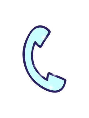 Güzel bir telefon karikatürünün ışıltı etkisi