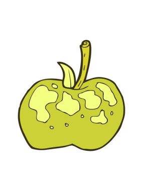 Çizgi film elmasının serbest çiziminin renk animasyonu değişiyor