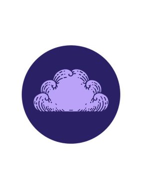 Bir bulutun ikonik dövme tarzının radyoaktif parlayan animasyonu