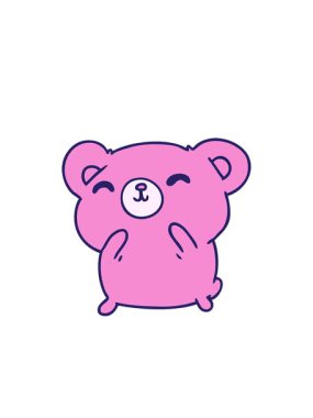 blinking radial lines animation of cartoon illustration kawaii cute happy bear design