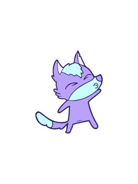 Çizgi film kurdu somurtmasının radyoaktif parlayan animasyonu