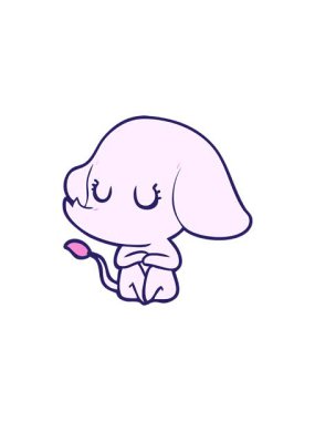 Sevimli fil çiziminin radyoaktif parlak animasyonu