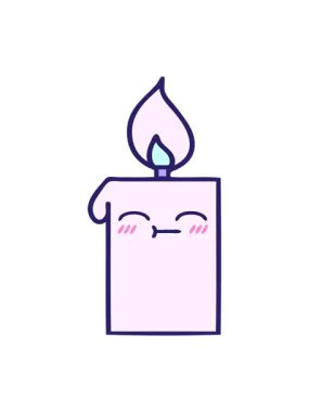 Titreyen hareketler yanan mum çizgi filminin sevimli animasyonları.