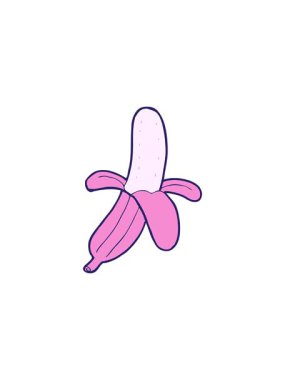 karikatür muz resminin radyoaktif parlak animasyonu