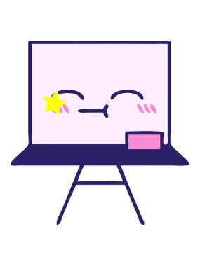 Parıldayan yıldızlar beyaz bir karikatürün animasyonunu etkiler.