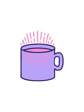 flashy sales animation of iconic tattoo style icon of cup of coffee