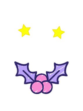 dönen yıldızlar Noel 'in animasyonu Holly Tebeşir Çizimi