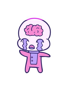 Karikatür animasyonunu güçlendir Büyük beyin uzaylıları ağlıyor