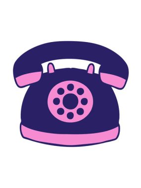 Eski tarz bir telefonun karikatürünün titreşimli hareket animasyonu