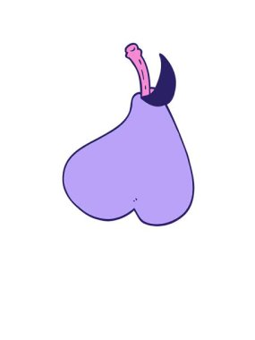 Kalk ve karikatür animasyonunu uçur sağlıklı armut