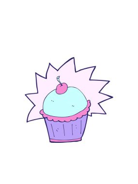 Yanıp sönen radyal çizgiler fincan kek çiziminin animasyonu