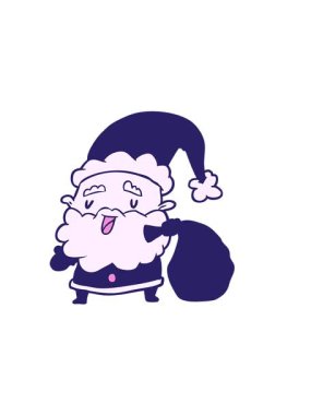 Çizgi film Noel Baba 'nın hediye çantası taşıyan yatay titreşimli animasyonu.