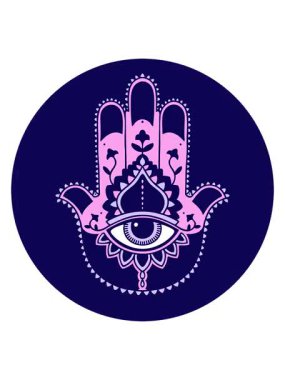 Bir hamza tasarımının ikonik dövme tarzının neon ışık efekti animasyonu