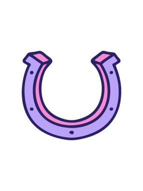 Bir at nalının ikonik dövme tarzının radyoaktif parlak animasyonu