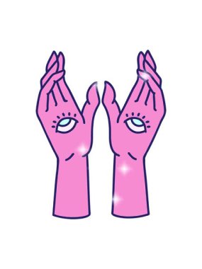 Geleneksel mistik ellerin parıltı etkisi