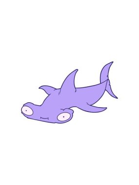 Çizgi film çekiç başlı köpekbalığının hareketli animasyonu