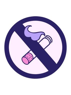 Sigara içilmesine izin verilmeyen tabelanın dizaynının basınçlı canlandırması