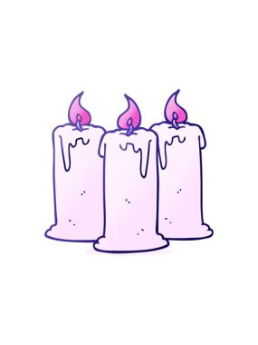 El yazması çizgi film yanan mumların hareketli animasyonu