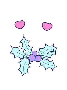 spinning hearts animation of cartoon holly design