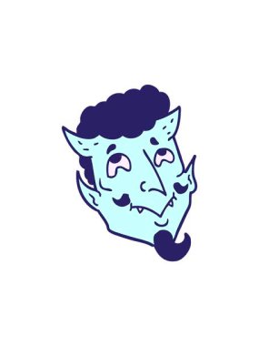 Dikkat çekici çizgi film şeytan suratı.