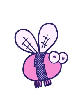 Serbest çizim çizgi film arısının hareketli animasyonunu oynat