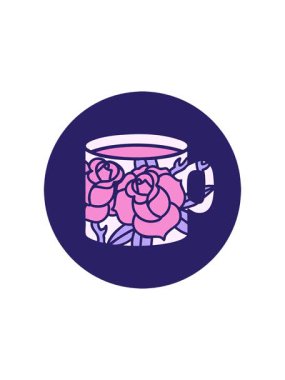 Bir fincan ve çiçeğin canlandırılmasının bölünme etkisi