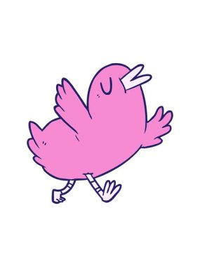 Mutlu kuş görüntüsünün animasyonunu salla ve durdur