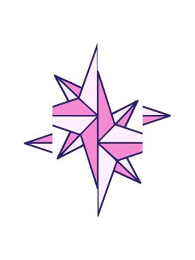 splitting motion animation of neon iconic tattoo style image of a star