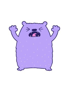 Titrek hareketli neon ayı çizgi film karakteri