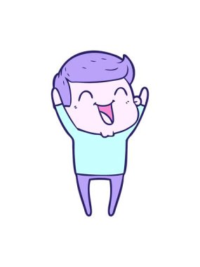 Çizgi filmdeki gülen adamın animasyonunu durdur ve durdur.