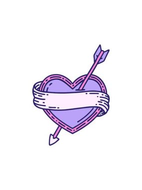 Okun hareketli animasyonu kalp ve bayrağı vurdu