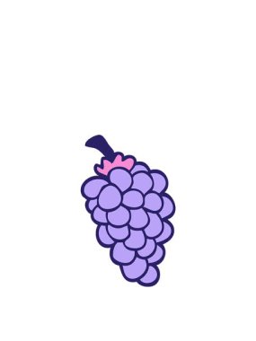 Bir karikatür karalama üzüm demetinin zıplama hareketi animasyonu